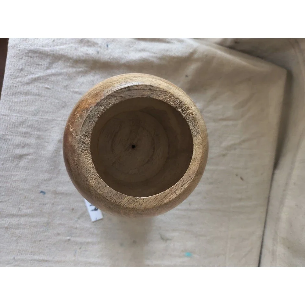 Vintage Handmade Wooden Hand-Turned Cup / Vase  8